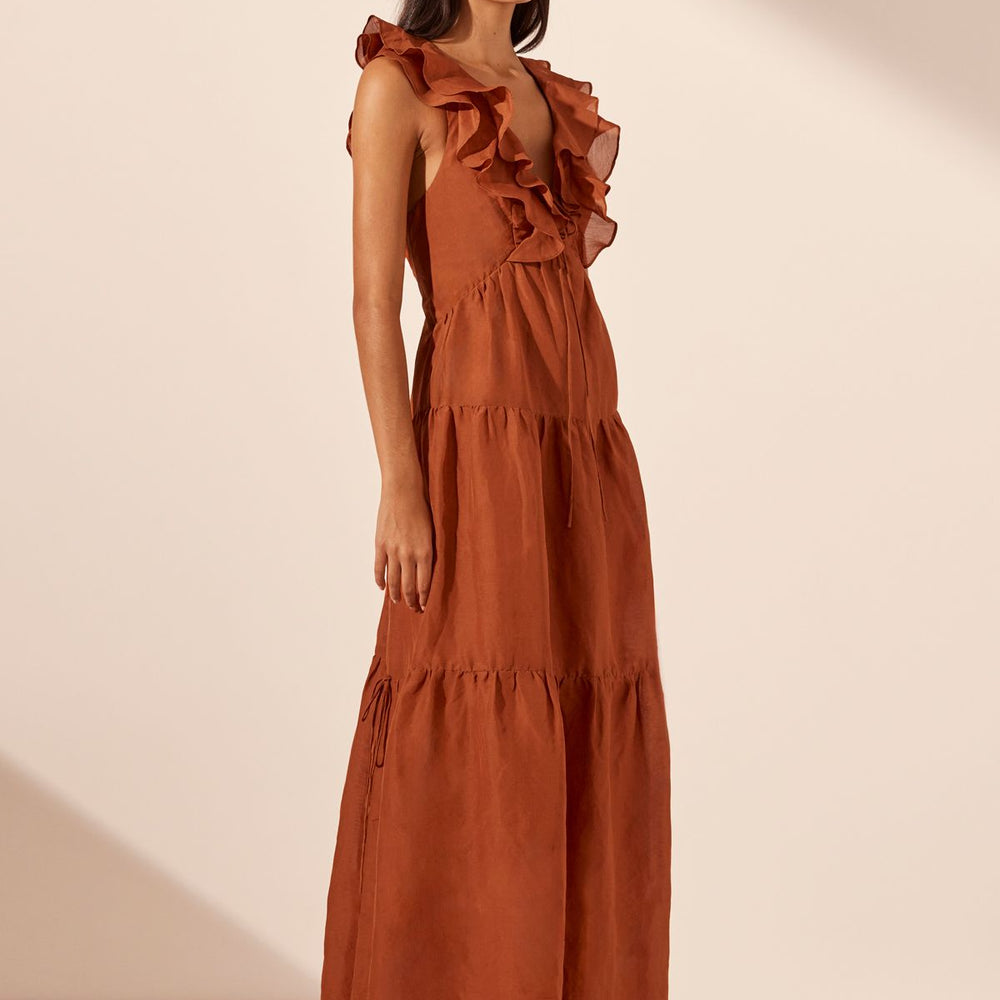 
                      
                        Shona Joy - Celeste Layered Maxi Dress in Rust
                      
                    