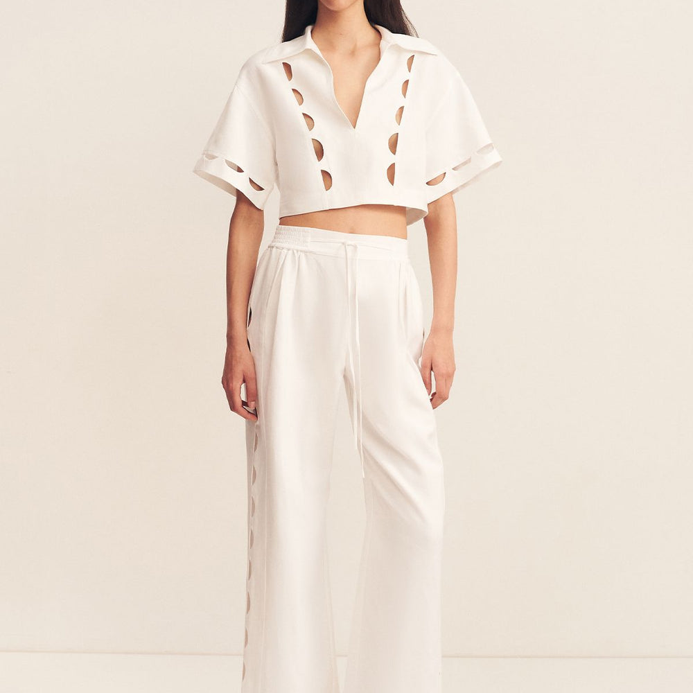 
                      
                        Shona Joy - Birdie Scallop Pant in Ivory
                      
                    