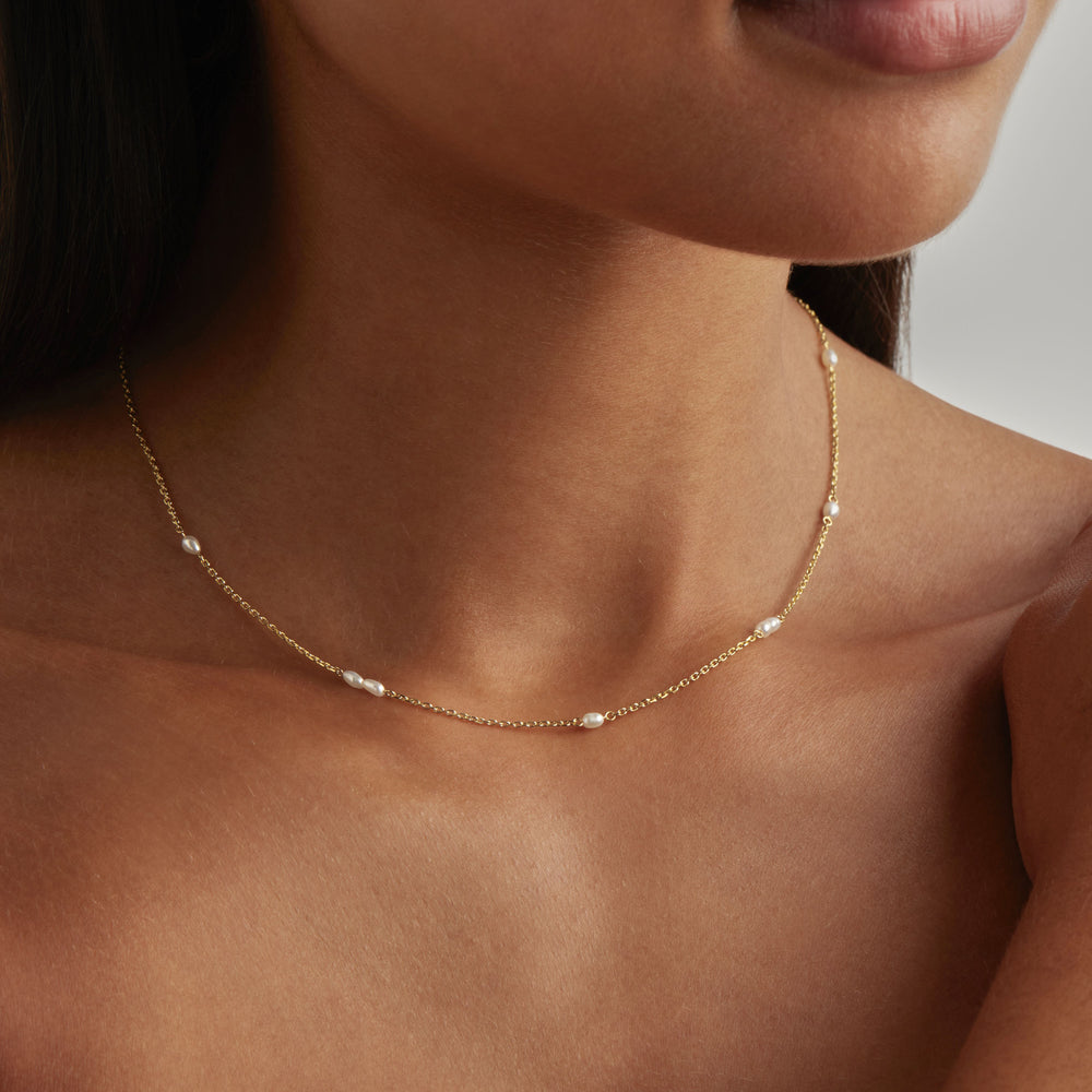 By Charlotte - Serene Dreams Pearl Choker in Gold