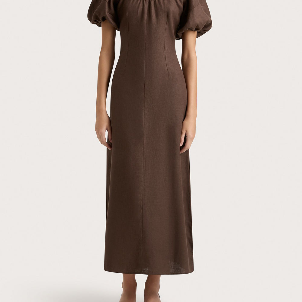 Faithfull The Brand - Vence Midi Dress in Bistre