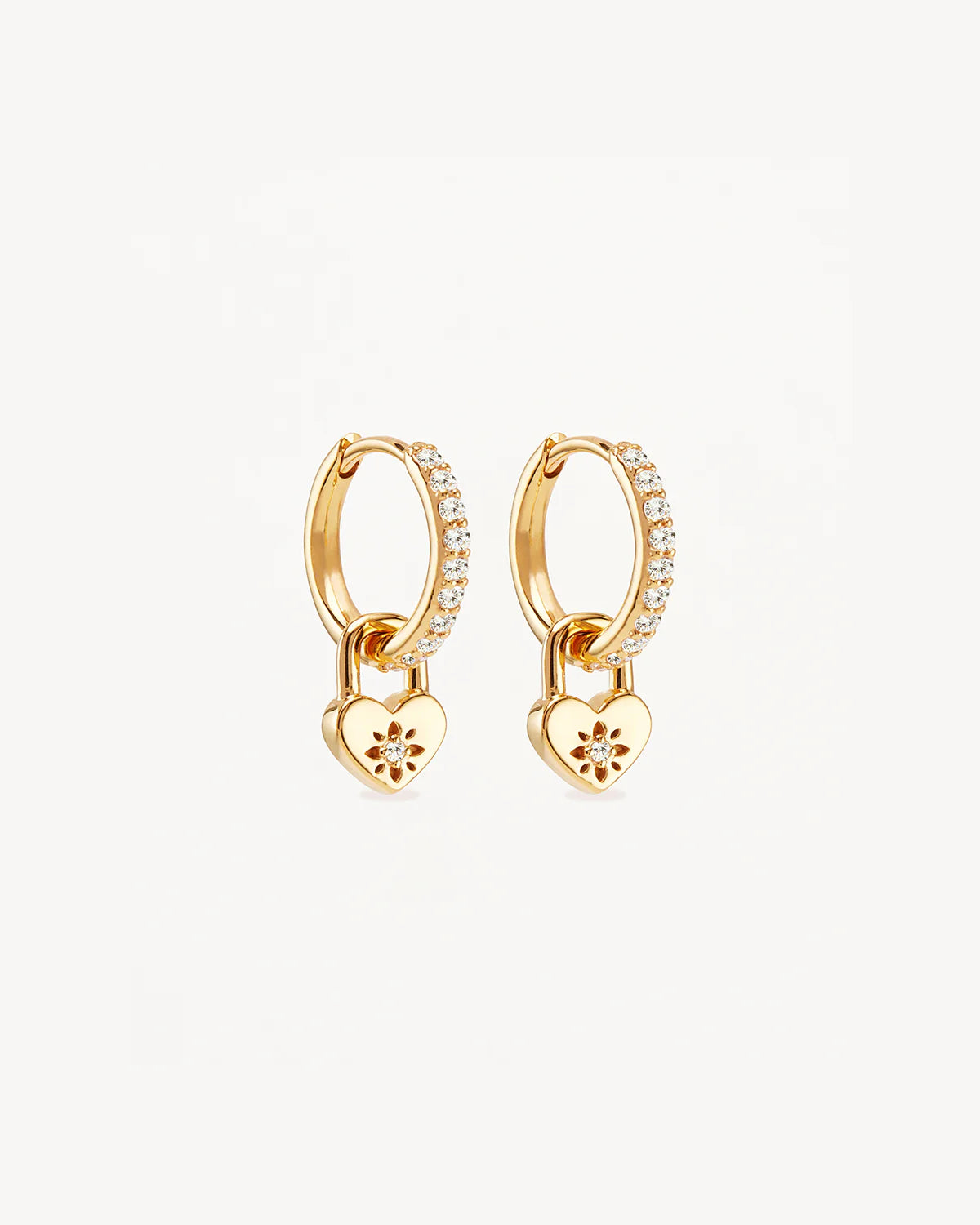 By Charlotte - Love Unlocked Padlock Hoops in Gold