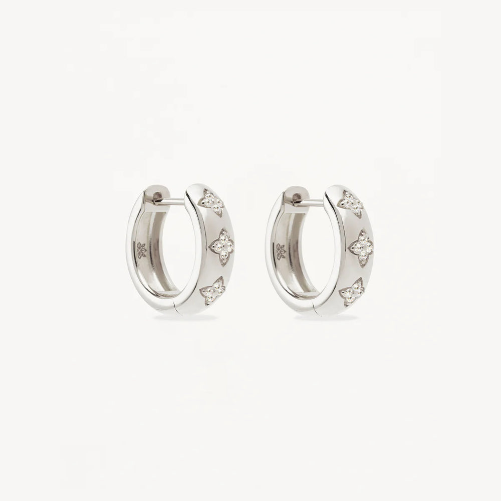 By Charlotte - Bloom With You Lotus Hoops in Silver