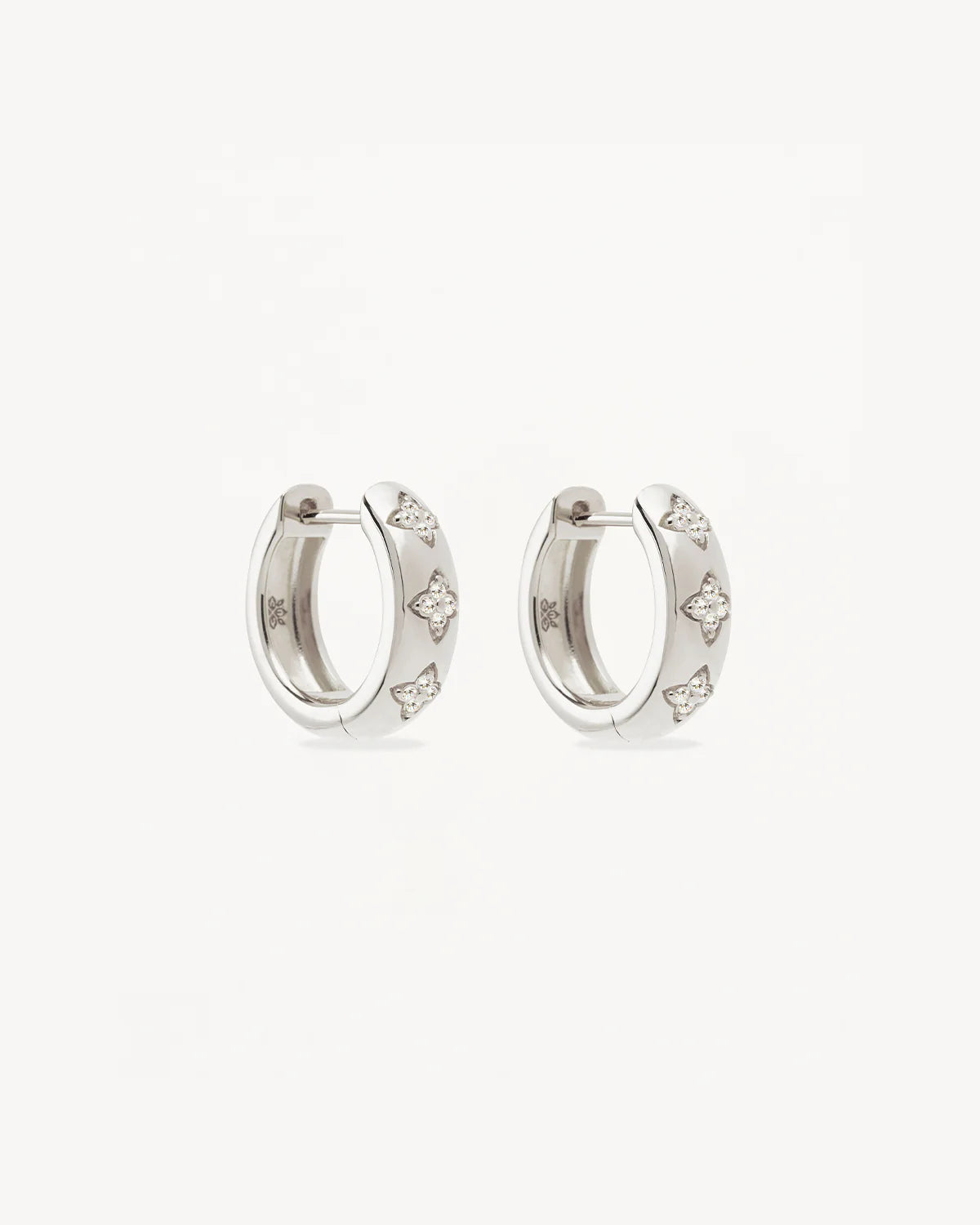 By Charlotte - Bloom With You Lotus Hoops in Silver