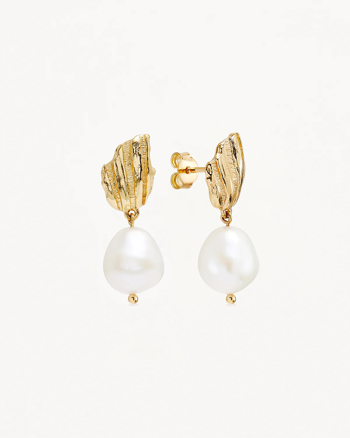 By Charlotte - Moonlit Tides Pearl Drop Earrings in Gold