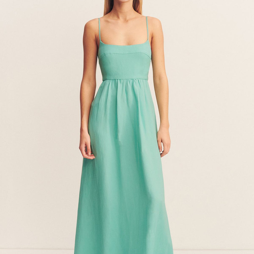 
                      
                        Shona Joy - Alec Low Open Back Maxi Dress in Pool Blue
                      
                    