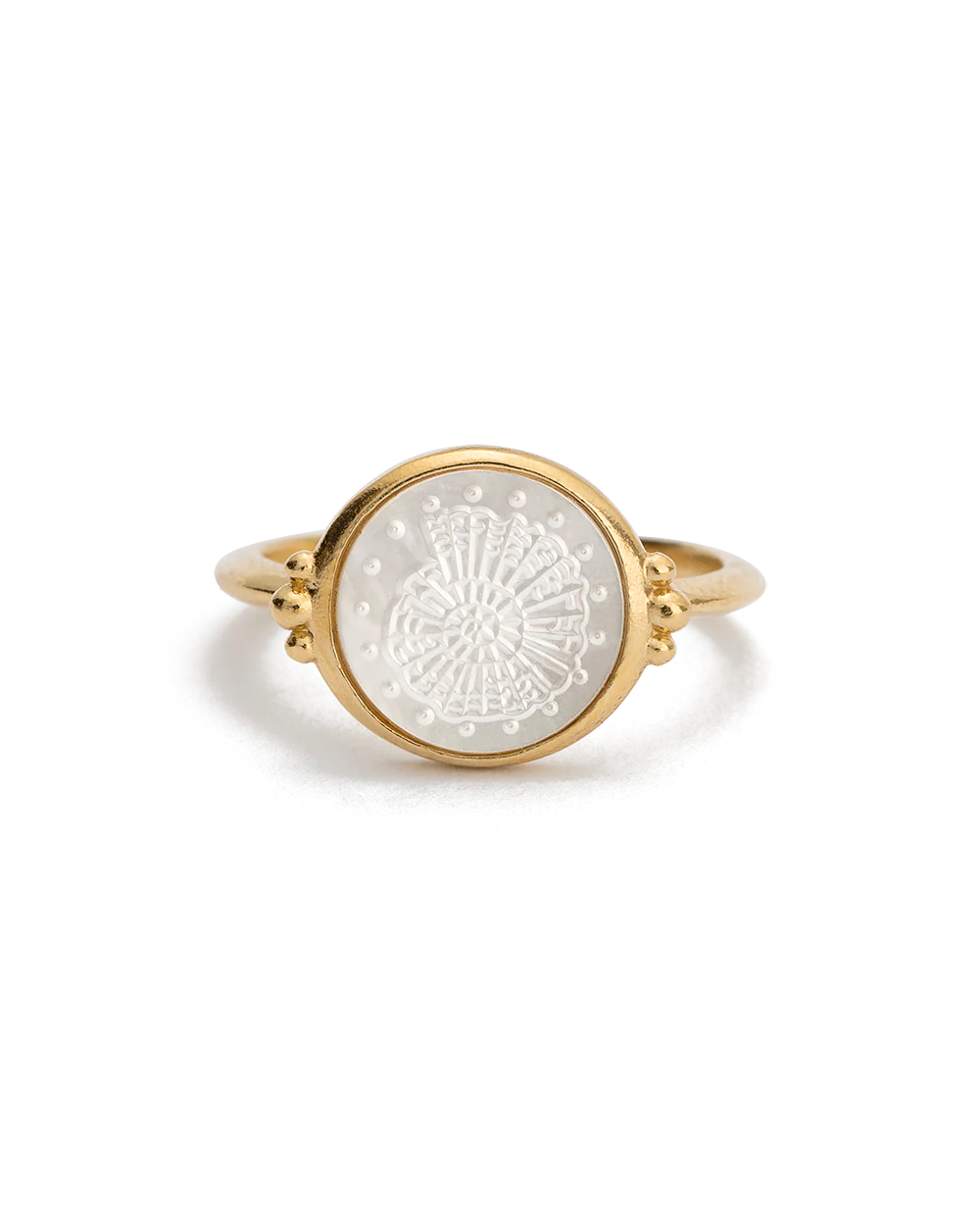 Kirstin Ash - Fossil Shell Ring in Gold