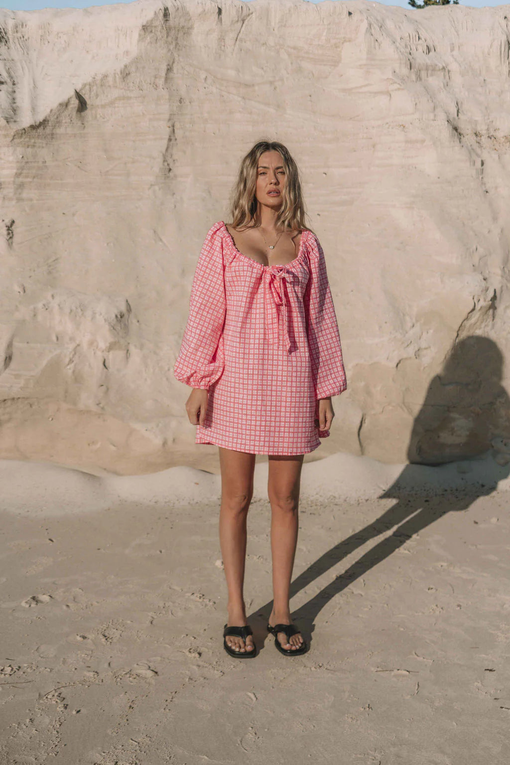 häll störe - The Freddi Mini Dress in Watermelon Gingham