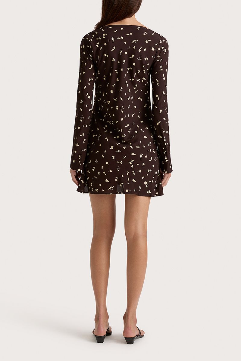 Faithfull The Brand - Lilou Mini Dress in Clover Brown