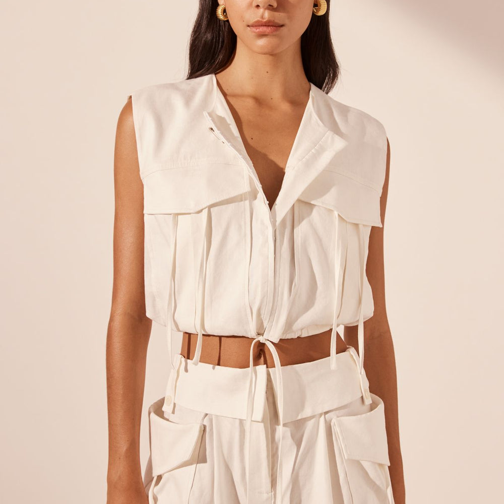 Shona Joy - Kasbah Utility Cropped Top in Rice