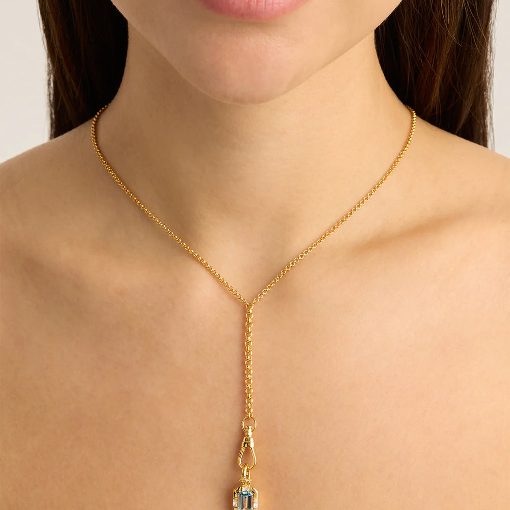 By Charlotte - Calm Your Soul Topaz Annex Link Pendant in Gold