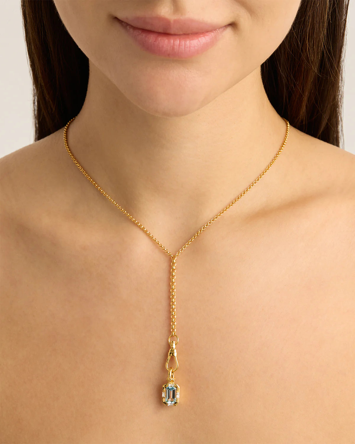 By Charlotte - Calm Your Soul Topaz Annex Link Pendant in Gold