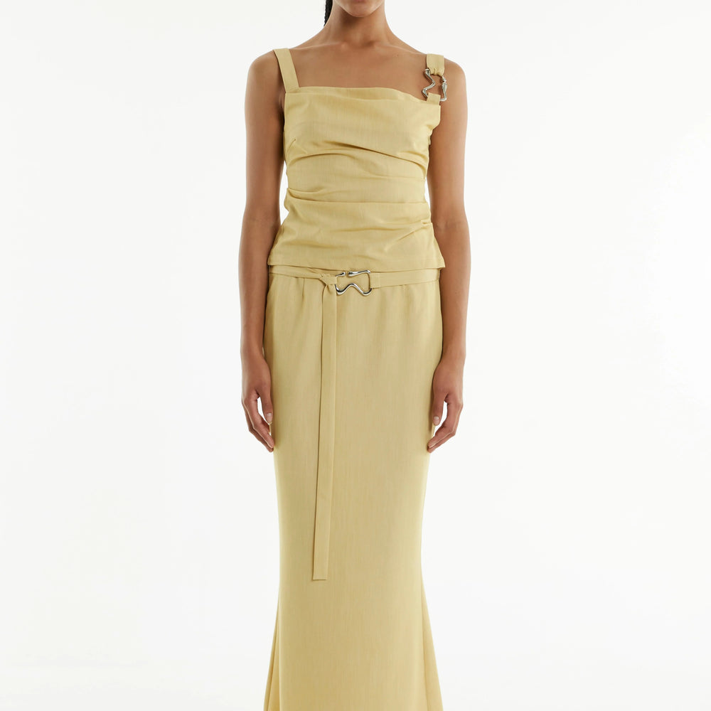 Third Form - Paradigm Fluted Maxi Skirt in Citrus