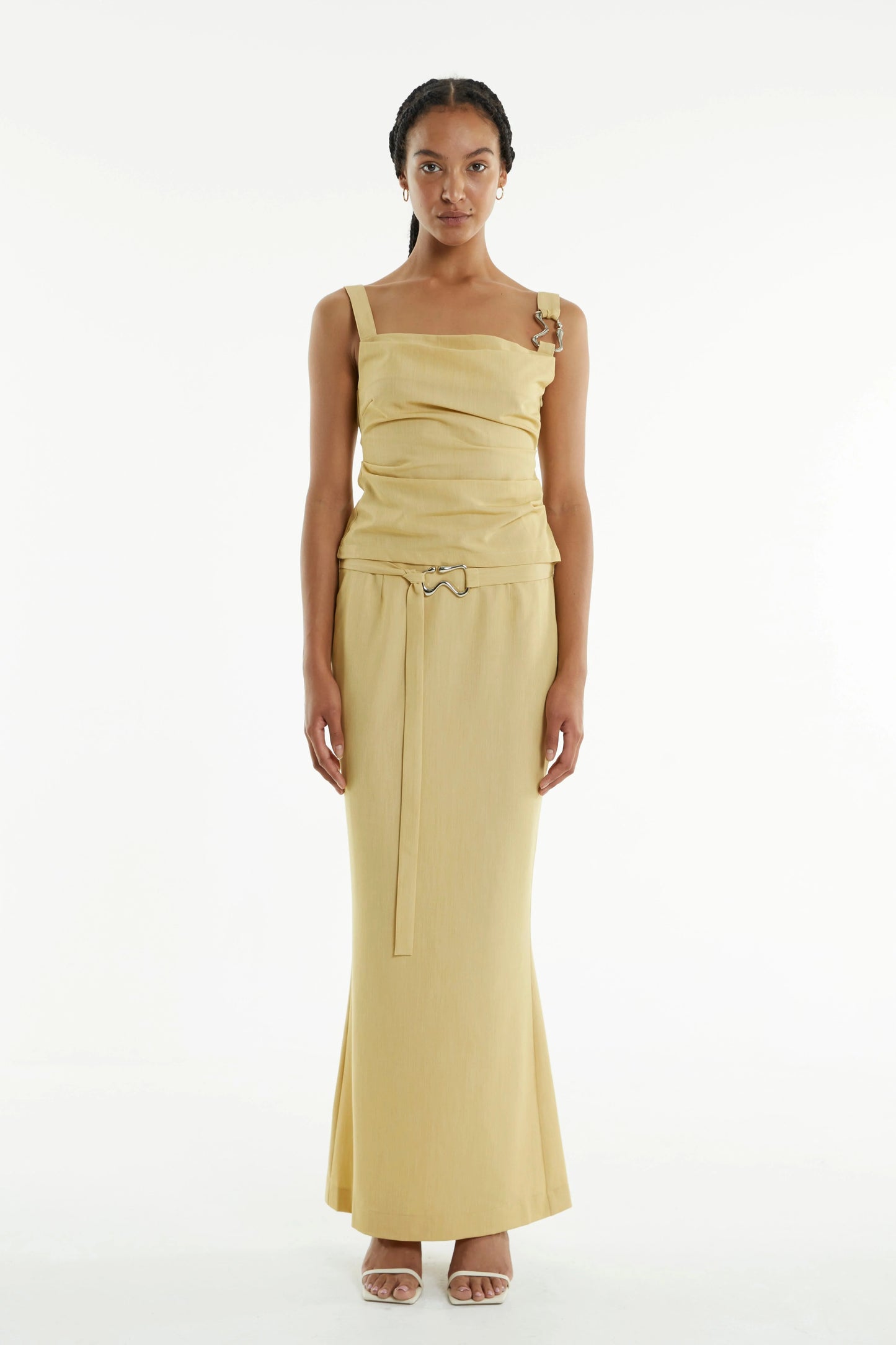 Third Form - Paradigm Fluted Maxi Skirt in Citrus