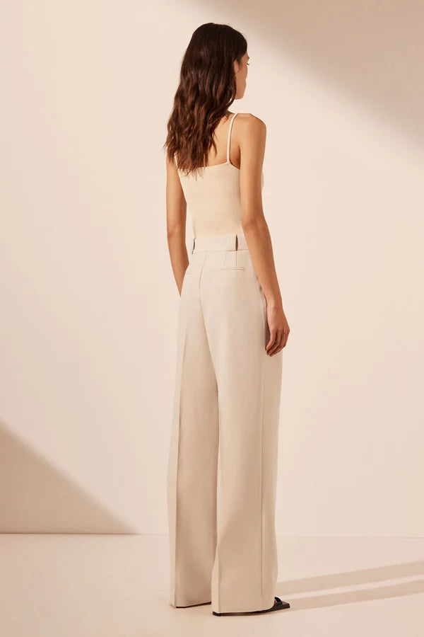 Shona Joy - Irena High Waisted Tailored Pant in Bone