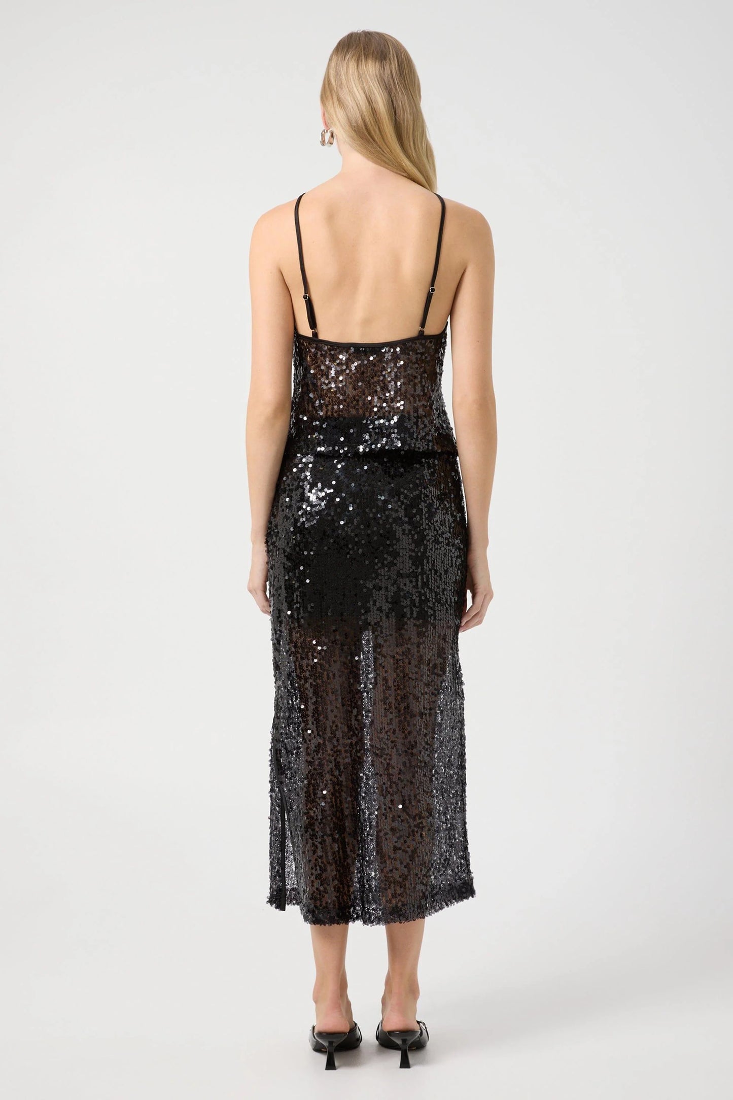 Third Form - Reflection Sequin Top in Black