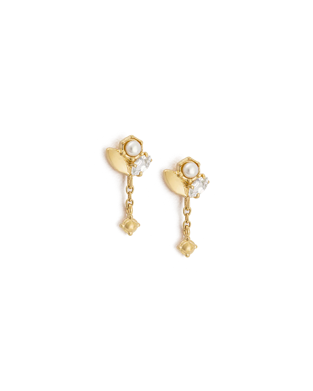 Kirstin Ash - Slice Cluster Chain Stud Earrings in Gold