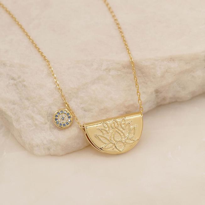 By Charlotte - Lucky Lotus Necklace in Gold