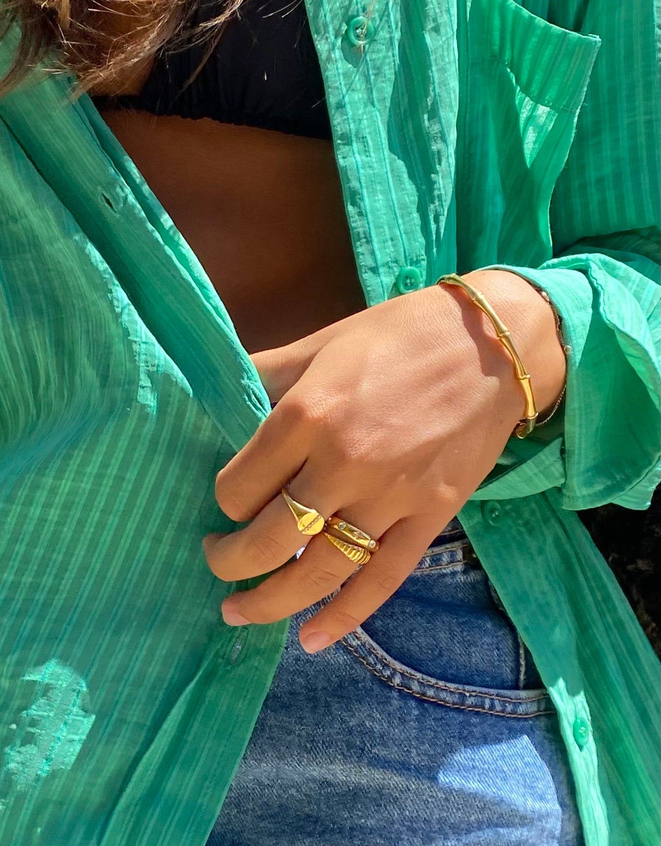 We Are Emte - Bamboo Cuff in Gold